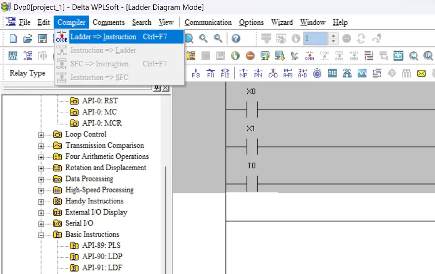 img/delta plc wplsoft intro/compile program in WPLSOFT.webp